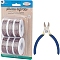 Round Aluminum Wire, with Iron Side Cutting Pliers, Coconut Brown, 12 Gauge, 2mm, 5.8m/roll, 6 rolls