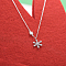 925 Sterling Silver Micro Pave Clear Cubic Zirconia Christmas Snowflake Pendant Necklaces for Women, Rhodium Plated, Platinum, 15.75 inch(40cm)