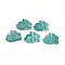 Two Tone Transparent Spray Painted Glass Beads, Rabbit, Teal, 14.5x19x3.5mm, Hole: 1mm