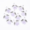 10Pcs Acrylic & Imitation Pearl Flower Angel Pendants, with Alloy Wings and Brass Findings, Antique Silver & Platinum, Plum, 20mm, Hole: 2.2mm, 10pcs/set