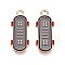 Alloy & Enamel Pendants, Skateboarding Charms, Golden, Gray, 24.5x9.5x1mm, Hole: 2mm