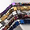 Electroplate Non-magnetic Synthetic Hematite Bead Strands, Cross, Mixed Color, 10x10x4mm, Hole: 1mm, about 45pcs/strand, 15.7 inch