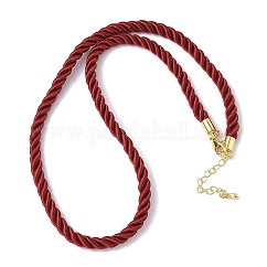 Изготовление ожерелья из нейлонового витого шнура толщиной 5 мм, с латунными наконечниками для кукурузы и карабинами из нержавеющей стали 304, долговечный, стойки покрытие, золотые, темно-красный, 17.72~18.90 дюйм (45~48 см)