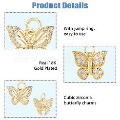 8 шт. 4 стиля латунные подвески с микропаве и кубическим цирконием&nbsp;KK-HS0015-21