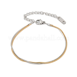 Браслеты-змейки из нержавеющей стали 304 для женщин&nbsp;BJEW-Z108-01GP