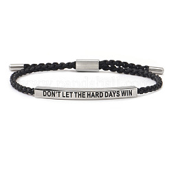 Не позволяйте трудным дням победить. Браслеты с мотивационной цитатой из нержавеющей стали 304.&nbsp;KL3907-2