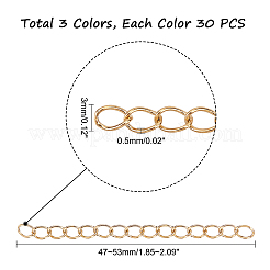 90 прядь 3 цвета удлинитель цепи из нержавеющей стали 304&nbsp;STAS-UN0032-29