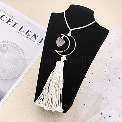 Подвеска в виде сердца из натурального розового кварца&nbsp;HJEW-WH0043-20B