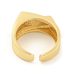 Широкое открытое кольцо-манжета с прозрачным кубическим цирконием&nbsp;RJEW-L121-008G