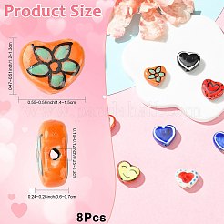 8шт фарфоровые бусины ручной работы&nbsp;PORC-FS0001-48