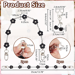 2 шт. цветочные эмалевые цепочки для сумок&nbsp;PURS-PH0001-29