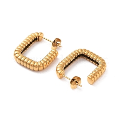 Ионное покрытие(ip) 304 нержавеющая сталь прямоугольные серьги-гвоздики для женщин&nbsp;STAS-S147-01G