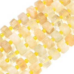 Нити из натуральных бусин лимонного кварца (обработанных нагреванием)&nbsp;G-G453-G15-7x12mm