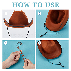 16 шт. 4 цвета регулируемый противоскользящий плоский ремешок из искусственной кожи для шляпы&nbsp;DIY-GA0008-74