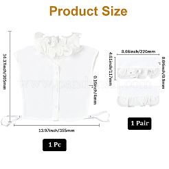 1 шт. съемная шифоновая рубашка женская с накладным воротником&nbsp;AJEW-CY0001-38A