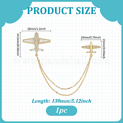 1 шт. прозрачная кубическая циркония подвесная цепочка-брошь в виде самолета&nbsp;JEWB-FG0001-45