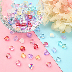 100шт 10 цвета прозрачные стеклянные бусины&nbsp;GLAA-CJ0001-56