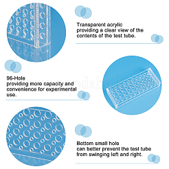 Акриловый штатив для лабораторных пробирок на 40 отверстие емкостью 0.5 мл&nbsp;AJEW-WH0010-73B