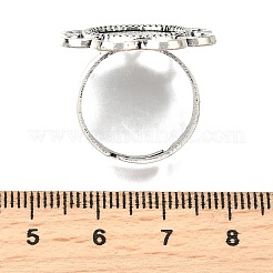 Старинные регулируемые компоненты железа палец кольцо цветка сплава сеттинги кабошон лицевой панели&nbsp;PALLOY-O039-25AS