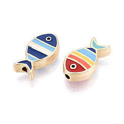 Бусины из эмали из сплава светло-золотистого цвета&nbsp;FIND-N011-13KCG