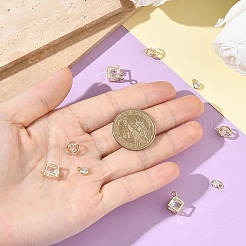 3 шт. 3 стиля подвески-шармы из латуни с микропаве из прозрачного кубического циркония&nbsp;ZIRC-YW0001-35