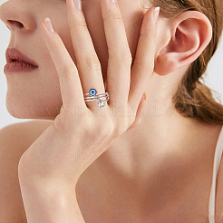 4 шт. 4 стильных кольца-манжеты из смолы от сглаза RJEW-PH0001-11