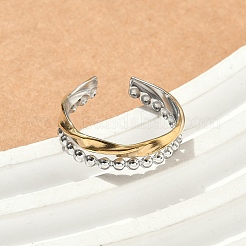 Двухцветные манжетные кольца из нержавеющей стали 304&nbsp;RJEW-S635-01GP-D