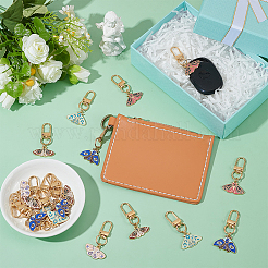 20 шт. 5 стильных подвесных украшений из эмалевого сплава в виде мотылька&nbsp;HJEW-PH02257