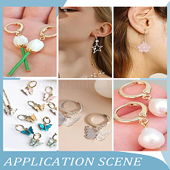 20 шт. 2-х цветная фурнитура для сережек из нержавеющей стали 304&nbsp;STAS-LP0001-71