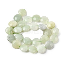 Природные плоские круглые Xiuyan нефрита бисер пряди&nbsp;G-L245-03A