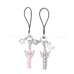 4 пара 4-х цветных ремешков для мобильных телефонов из сплава в тибетском стиле&nbsp;HJEW-JM03007