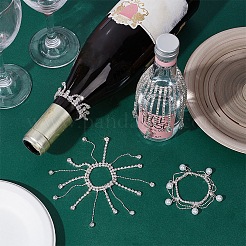 4 шт. подвески для бокалов вина из латуни и железа со стразами&nbsp;HJEW-OC00283