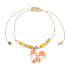 Браслеты с подвесками из стеклянных бусин на День благодарения&nbsp;BJEW-JB12560