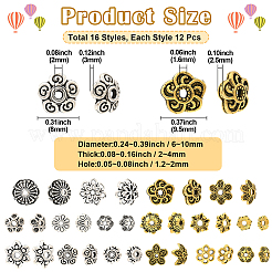 192шт 16 стиля колпачки из сплава в тибетском стиле&nbsp;FIND-PA0001-07