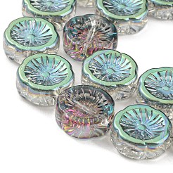 Нити прозрачных бусин из гальванического стекла с полупокрытием&nbsp;EGLA-G037-10A-HP01