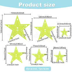 6шт. 6 размера прозрачных акриловых стразовых шаблонов&nbsp;DIY-WH0308-636A