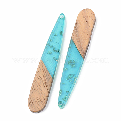 Подвески из прозрачной смолы и ореха&nbsp;X-RESI-S389-039A-B03