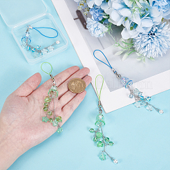 4 шт. 2 стильных акриловых и стеклянных мобильных ремешка&nbsp;HJEW-WR00018