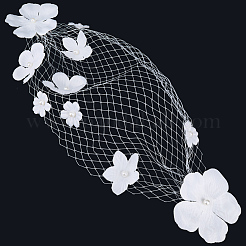 1шт. цветочная сетчатая фата для невесты&nbsp;AJEW-CY0001-88