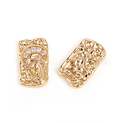 Латунные микропаве прозрачные подвески с фианитом&nbsp;KK-I666-03G