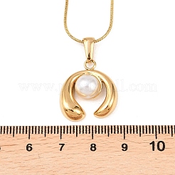 Ожерелья с подвесками из нержавеющей стали 304 с акриловым искусственным жемчугом&nbsp;NJEW-H088-05A-G