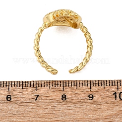 Латунные микропаве кубические цирконии регулируемые открытые манжеты кольца для женщин RJEW-A072-01A-G