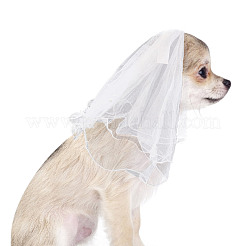 Регулируемый полиэстеровый ошейник для собак и свадебная фата для невесты&nbsp;AJEW-DR0001-74