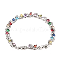 Теннисные браслеты из платиновой латуни с микропаве из кубических цирконий&nbsp;BJEW-B160-08P