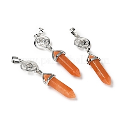 Большие остроконечные подвески с двойными концами из натуральных и синтетических драгоценных камней&nbsp;G-J393-FP