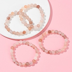 8 мм натуральный золотой шелковый нефрит из Синьцзяна&nbsp;BJEW-G756-01A