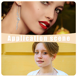 2 пара двухцветных сережек-подвесок из латуни с неровными линиями&nbsp;EJEW-UN0002-60