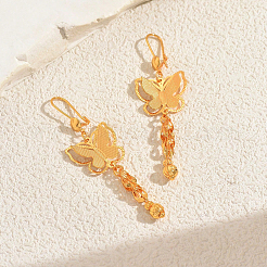 Серьги-кольца с кисточками в виде бабочки из латуни&nbsp;GT6023