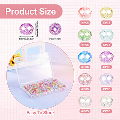 400шт 10 цвета прозрачные стеклянные бусины нити&nbsp;GLAA-TA0002-88