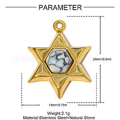 Нержавеющая сталь 304 с подвесками из синтетической бирюзы&nbsp;STAS-OY005-09G